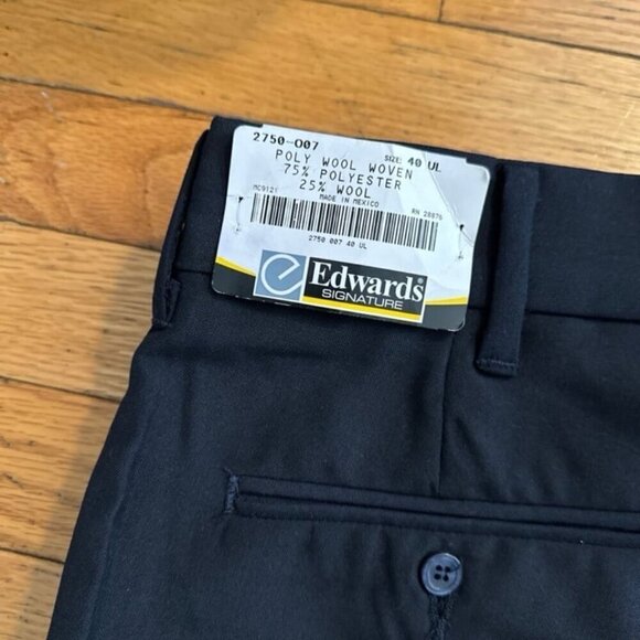 NEW Adult Size 40 Edwards Black Uniform Pants Khakis 75% polyester 25% wool  Unh - Picture 2 of 4